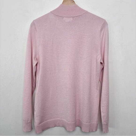 Calvin Klein Womens Medium Button Shoulder Pink Mock Neck Sweater - Picture 15 of 15